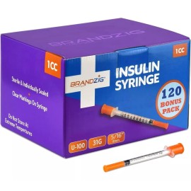 Brandzig Jeringas De Insulina 31g 1cc 5/16 Paquete De 120