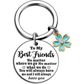 Best Friends Friendship Gifts Keychain for Women Girls No Matter Where We Go Gift Key Ring for Bestie Best Friend Christmas Birthday Gift for BFF Gifts for Teen Girls Women