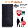 Roulens Genuine Leather Women's Wallets,Multi-Function Slim Bifold Zipper Clutch Purse,Large