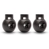 Realm Single Hole Round Cord Locks Black with Spring Loaded