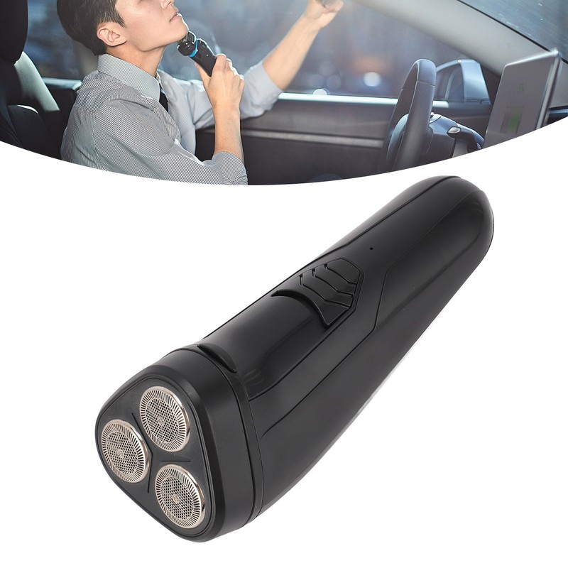 Electric Beard Trimmer 3 Floating Heads Rechargeable Precise Cutting Cordless