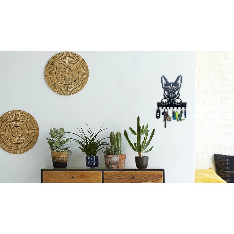 Wall Key Ring with 8 Hooks Modern Wall Mount for