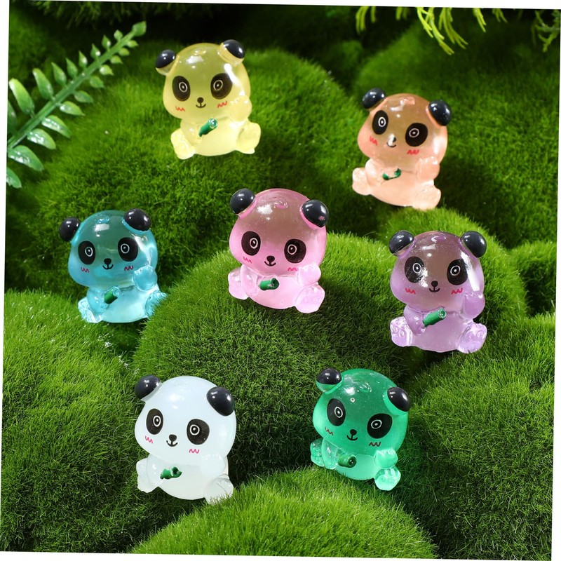 VICASKY 56pcs Mini Resin Pandas: Glow in The Dark Miniature