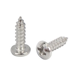 100 Pieces #6 x 1/2" Round Head Wood Screws Stainless Steel 304 (18-8) Phillips Drive Full Thread SS Screw by Jigreat