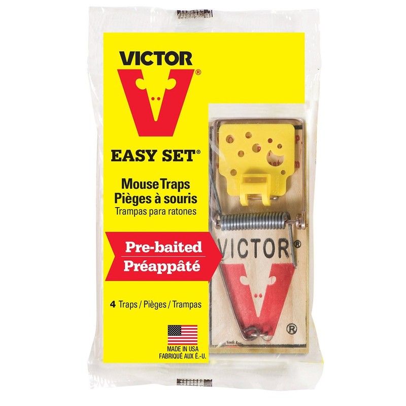 Victor Easy Set Mouse Trap 4 Pack M033 - Wooden