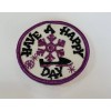 Vintage Snowmobile Sew On Patch Have A Happy Day Purple
