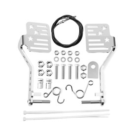 Go Kart Big Pedals with 71" Throttle Cable, Upgrade Go Cart Brake Throttle Star Large Pedals Kit for 212cc 196cc Road Rocket Azusa and Most Go Kart, DIY Youth GoKart Frame Parts Silver Accessories