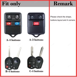 Silicone Rubber Key Fob Case Key Covers Protectors for Ford Lincoln Mercury Fusin Explorer Expedition Focus Mustang Lincoln Mercury CWTWB1U345 4 Buttons