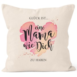 SpecialMe® Cushion Cover Heart Saying Glück ist eine Mama wie Dich zu haben Gift Mother's Day Birthday Nature 40 cm x 40 cm