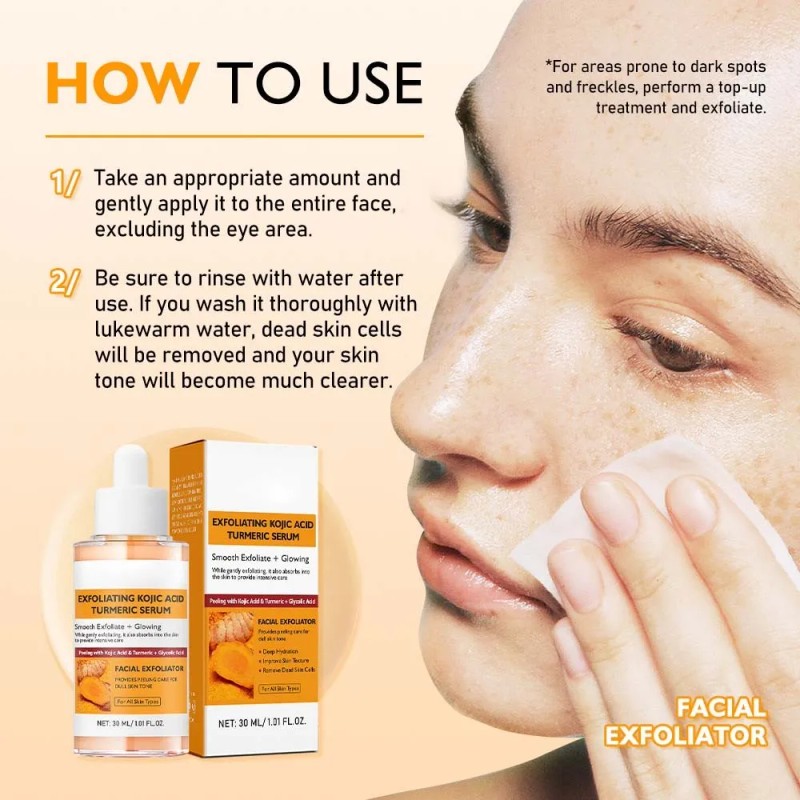 Srum Exfoliante De Crcuma, Corrector Iluminador De Manchas