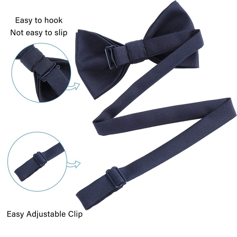 WELROG Classic Tied Bow Tie Kids & Men'Formal Solid Tuxedo