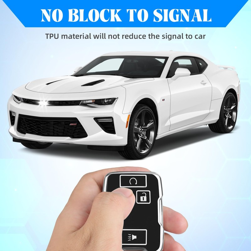 QBUC for Chevy Key Fob Cover with Keychain Soft TPU