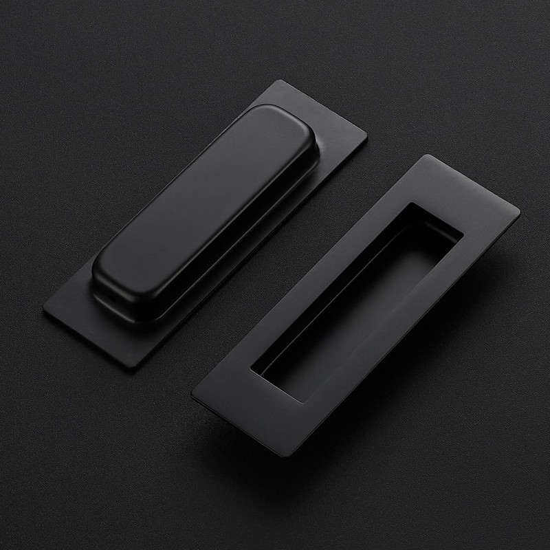 JOY DECOR 2 Pack Pocket Door Handles, 4.72" Rectangular Recessed