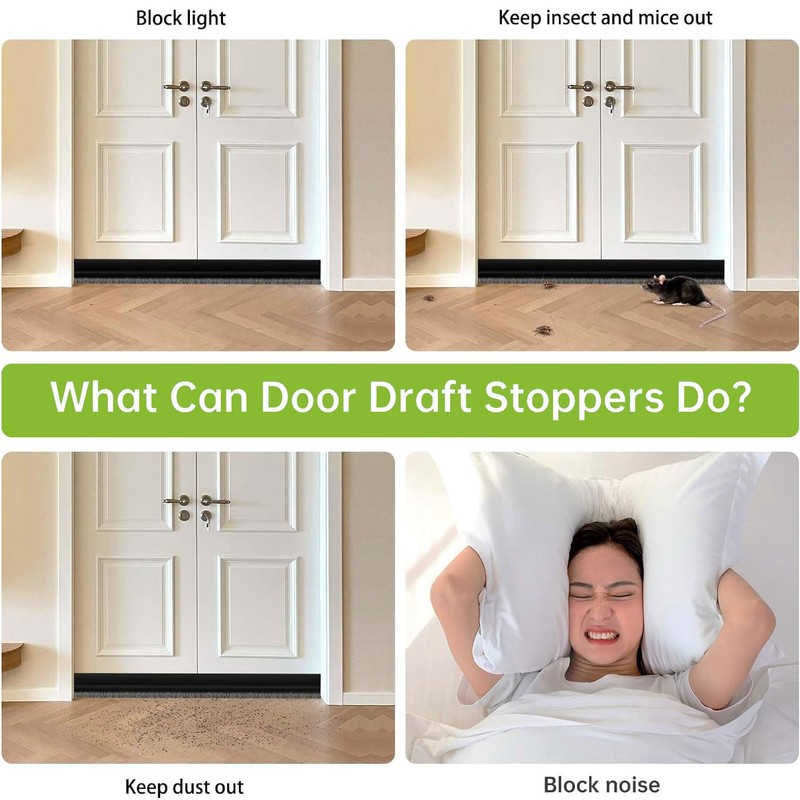 DINGLIAN 2 PCS Door Brush Bottom Sweep, Self Adhesive Door