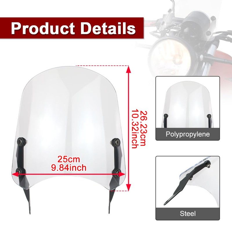 Xitomer Windshield Windscreen Compatible with Moto Guzzi V7 750 II