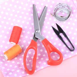 ZHUORAN Pinking Shears for Fabric Cutting, Zig Zag Scissors Decorative Edge,Professional Pinking Scissors, 9 Inch