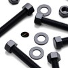 10x Black Polypropylene (PP) Hex Head Bolts M12 x 70