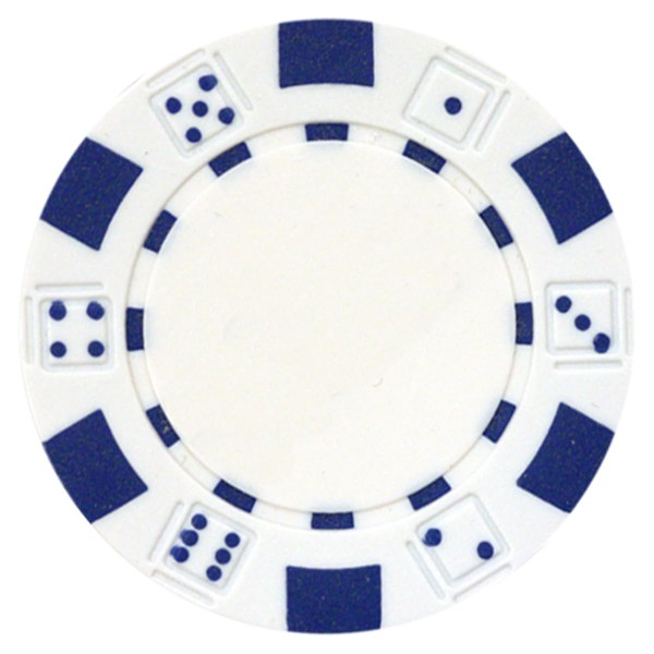 DA VINCI 50 Clay Composite Dice Striped 11.5 Gram Poker Chips, White