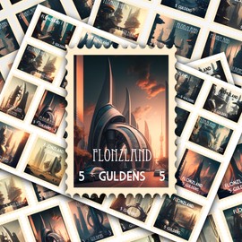 Post Stamps Stickers Set ~ Futuristic Cityscape Stamp Collection Showcasing Impressive Sci-Fi Architecture and Urban Designs ~ FLONZ Vintage Decals for Craft