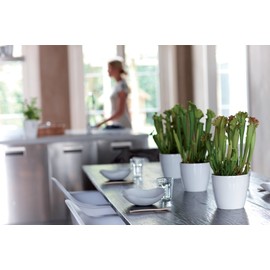 elho Brussels Diamond Round 25 - Flower Pot Indoor - 100% Recycled Plastic - Ø 25.2 x H 23.0 cm - Red/Lovely Red