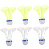 BbiuRer Pack of 6 Shuttlecocks, Windproof Shuttlecocks, Badminton Balls, Yellow