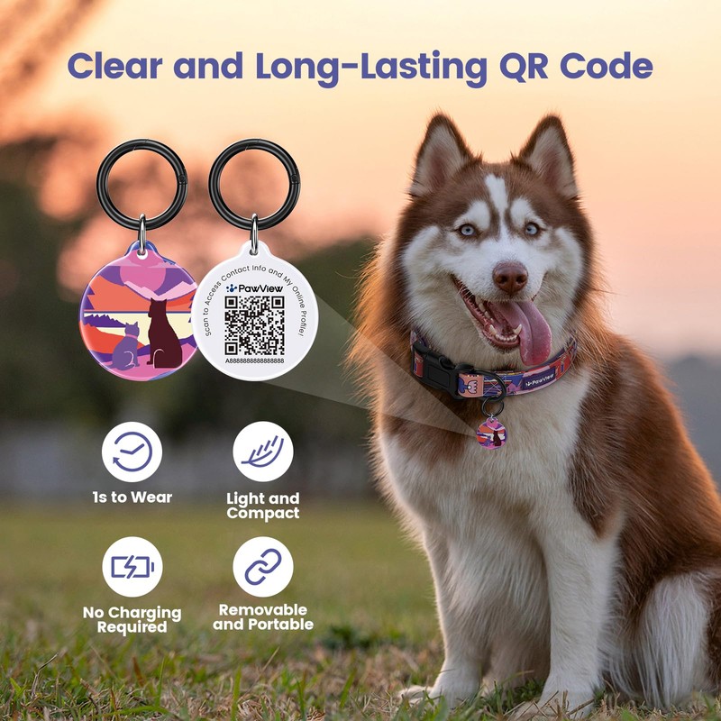 Pawview Dog Collar with Smart QR Code ID Tag –