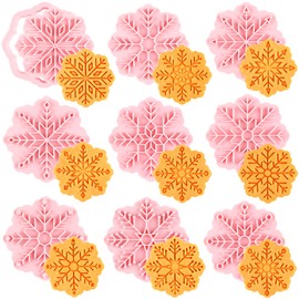 Orapink Christmas Cookie Cutter-Plastic Christmas Cookie Cutters and Stamps,9 Pieces Snowflake Cookie Cutters,Christmas Cookie Cutter Set -Cookie Cutters for Christmas.