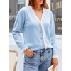 Cicy Bell Womens Lace V Neck Cardigan Sweaters Button Down