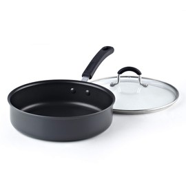 Cook N Home 2635 3 Quart/24cm Anodized Nonstick Saute Pan, 3 Quarts, Black