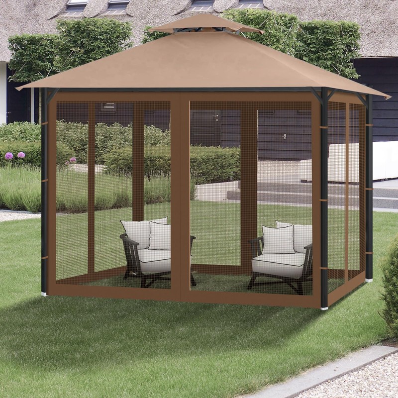 Gazebo Universal Replacement Mosquito Netting, 10' x 10' Outdoor Canopy