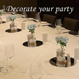 12 Pcs Round Mirror Centerpieces for Tables Decorations, 8" Acrylic Circle Mirror Tray Candle Plate Centerpiece Table Decorations for Wedding Decorations Party, Wall Decor (Round, 8×8inch)