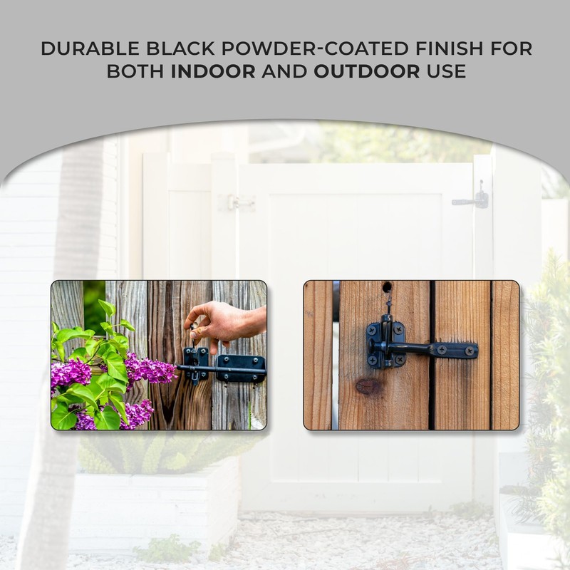 Heavy Duty Self Locking Gate Latch for Wooden Fence with