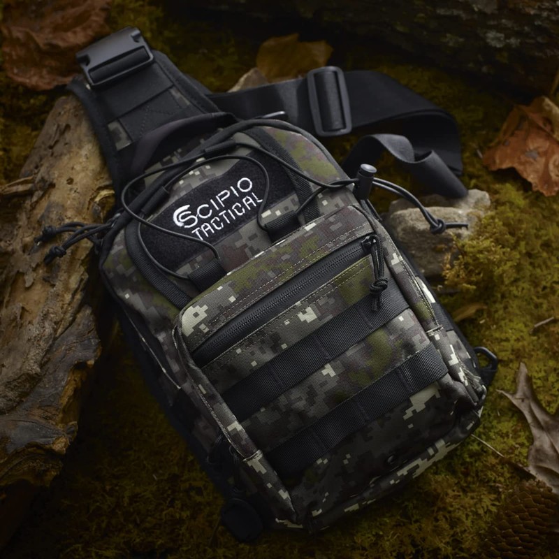 Scipio JYFSP11CAMO Unisex's Tactical Sling Bag - Camo