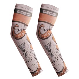 RIDEIRON Arm Sleeves Men Women UV Protection Sleeves UPF 50 Non-Slip Cooling Arm Warmers Moisture Wicking Cover for Motorcycling, Hiking, Cycling, Running or Fishing, light brown, S