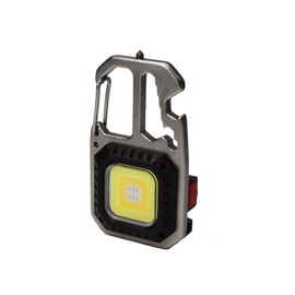 PA Mini Keychain COB Light 1000 Lumens Super Bright LED Rechargeable Flashlight as Outdoor Flashlight, Bottle Opener, Emergency Light, Screwdriver, Window Breaker (Pack of 1)