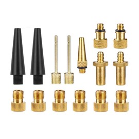Bicycle Valve Adapter Set - Presta to Schrader, Valve Caps Included, 15 Pcs/Set