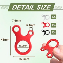 CooBigo Tent Rope Tensioner, 12pcs Aluminum Alloy Guyline Tensioner Guy Line Cord Adjuster Paracord Buckles for Outdoor Tent Camping Hiking Backpack Accessories (Assorted)