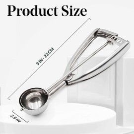 Ice Cream Scoops with Easy Trigger - Large Sized (6.3cm) 304 Stainless Steel Cookie Scoop for Meatballs, Mellon Balls, Mashed Potatoes and Muffins