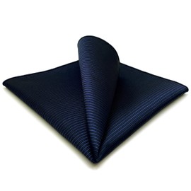 S&W SHLAX&WING Solid Navy Blue Pocket Square for Men New
