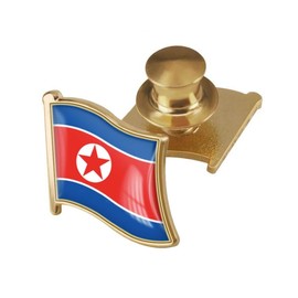 vmcoatdu North Korea DPRK Flag Backs Locking Pin Keepers Locking Clasp Pin Badge International Travel Brooch Metal Alloy Souvenir Pin 0.75x0.7 Inch Small Pin (North Korea)
