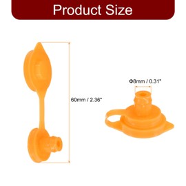 sourcing map 50pcs Fuel Gas Can Vent Caps 8 x 60mm Plastic Gas Tank Jug Vent Collar Cap for Metal Fuel Jugs Old Style Gas Fuel Water Can Jug, Yellow