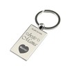 Rectangular Chrome Keyring with Engraving "Es gibt nur eine beste