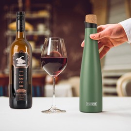 Koodee 24 oz Wine Bottle Insulator Stainless Steel Vacuum Insulated Wine Bottle, Keeps Wine Cold for 24 Hours and Hot for 12 Hours (Dark Green)