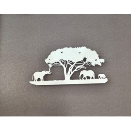DCentral® Elephant Family Flexible Vinyl Safety Screen Magnets: Double-Sided. White-Easier to See Day & Night. Decorative. Helps Stop Walking into Screens, for Non-RETRACTABLES, Size W 9.5" x L 5.25"