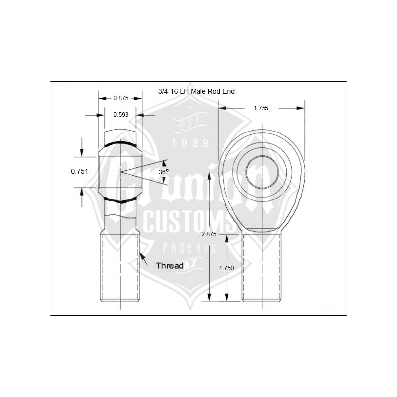 3/4-16 Heim Joint Panhard Bar Kit Chromoly Rod End w/Jam