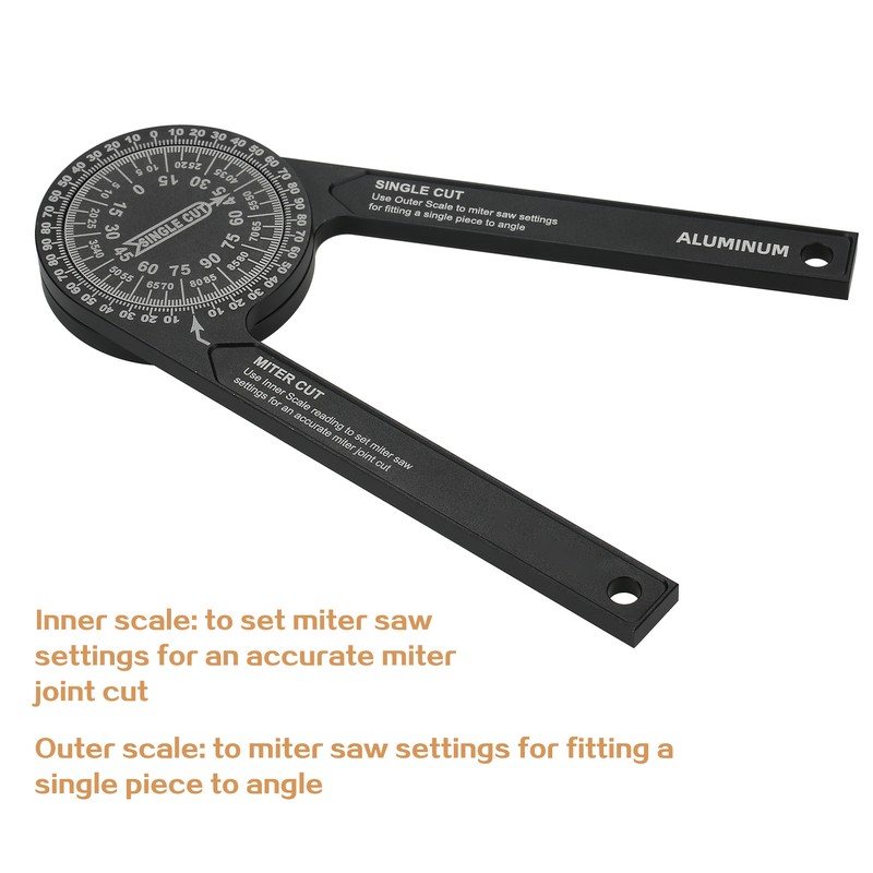 7-inch Miter Saws Protractor Rust Proof Aluminum Alloy Accurate Reading