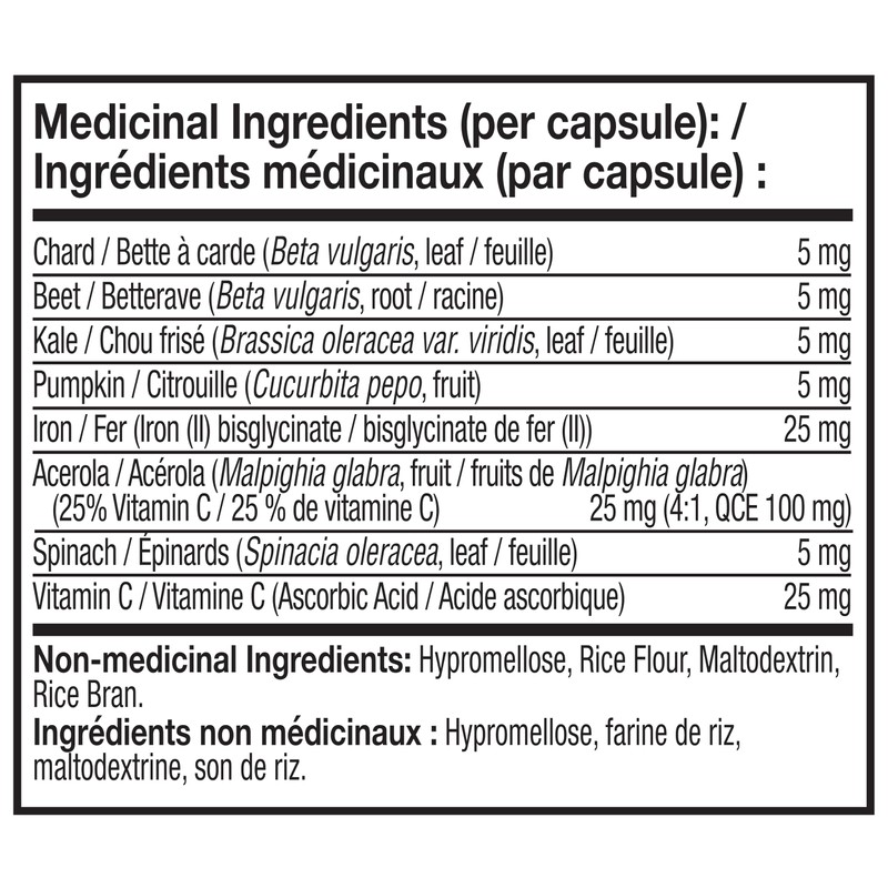 NATURELO NATURELO Vegan Iron Supplement with Vitamin C and Organic