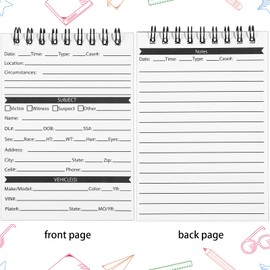 Sinmoe 8 Pcs Public Safety Police Field Interview book Top Bound Spiral Notebook, Writing Pad for Interviews, Accidents and Incident Reports, Field Book for Police, 5 x 3.5 Inches