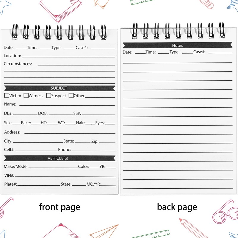 Sinmoe 8 Pcs Public Safety Police Field Interview book Top