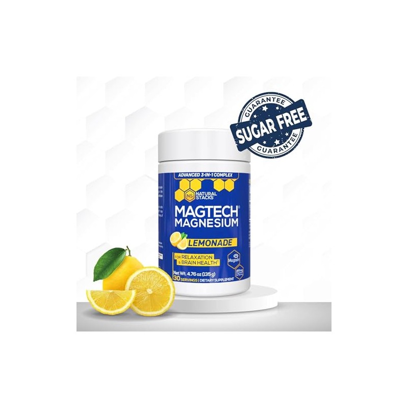 Natural Stacks Magtein Magnesio Treonato Glicinato Taurato Polvo Magtech Bebida